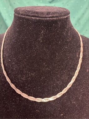 Elegant Silver 14KGP Braided Rope Necklace - Women Jewelry